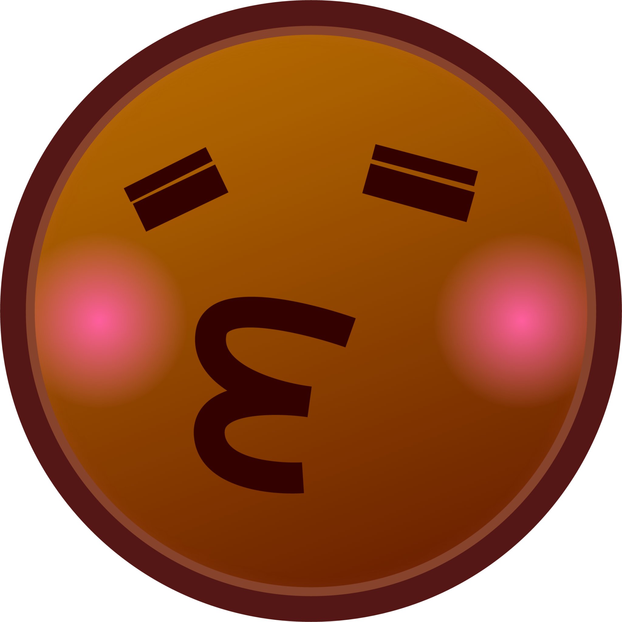 kissing closed eyes (brown) emoji