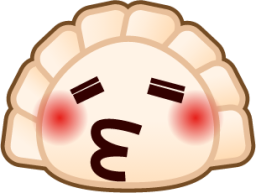 kissing closed eyes (dumpling) emoji