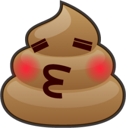 kissing closed eyes (poop) emoji
