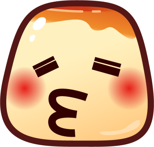 kissing closed eyes (pudding) emoji