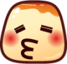 kissing closed eyes (pudding) emoji