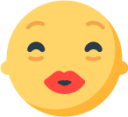 kissing face with smiling eyes emoji