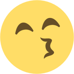 kissing face with smiling eyes emoji