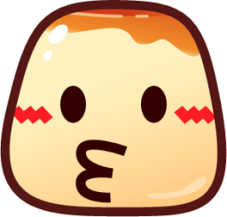 kissing (pudding) emoji