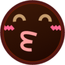 kissing smiling eyes (black) emoji