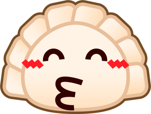 kissing smiling eyes (dumpling) emoji