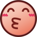kissing smiling eyes (plain) emoji