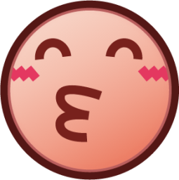 kissing smiling eyes (plain) emoji