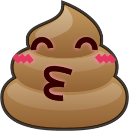 kissing smiling eyes (poop) emoji