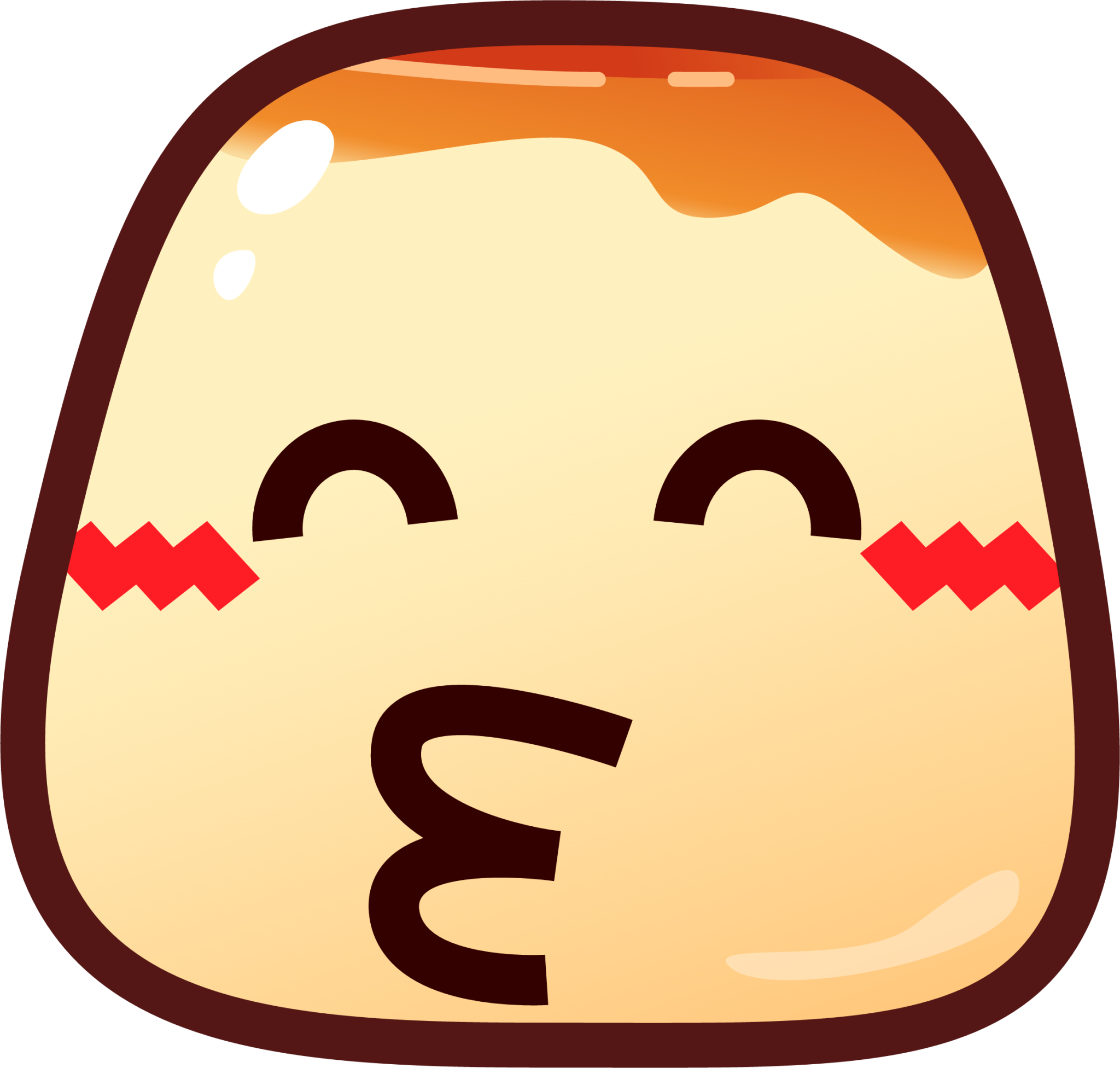 kissing smiling eyes (pudding) emoji