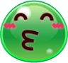 kissing smiling eyes (slime) emoji