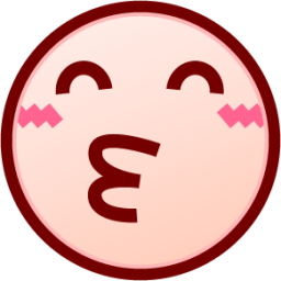 kissing smiling eyes (white) emoji
