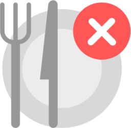 knife fork plate cancel delete icon