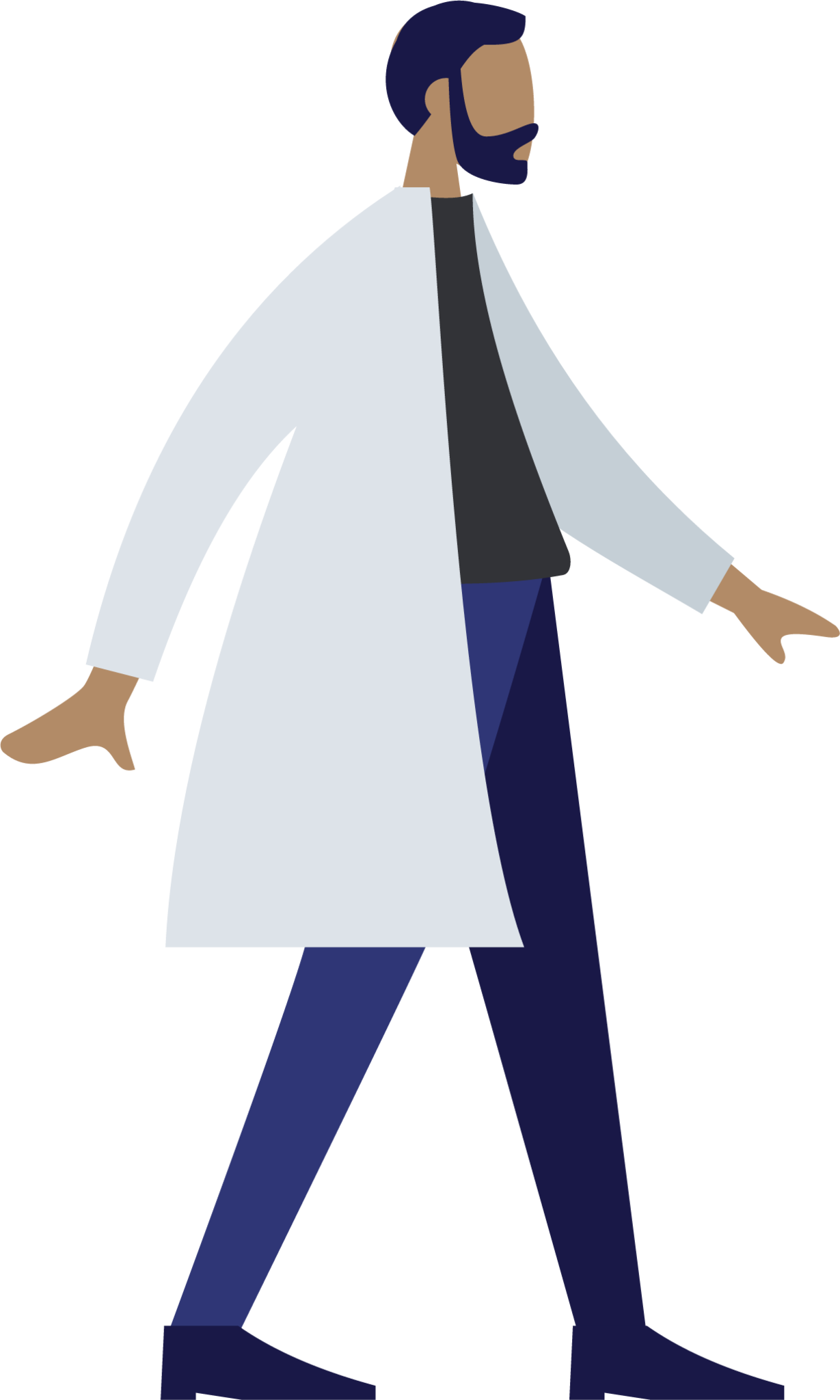 lab coat man beard scientist science illustration