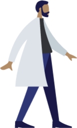 lab coat man beard scientist science illustration