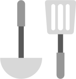 ladle and spatula kitchen icon
