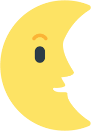 last quarter moon with face emoji
