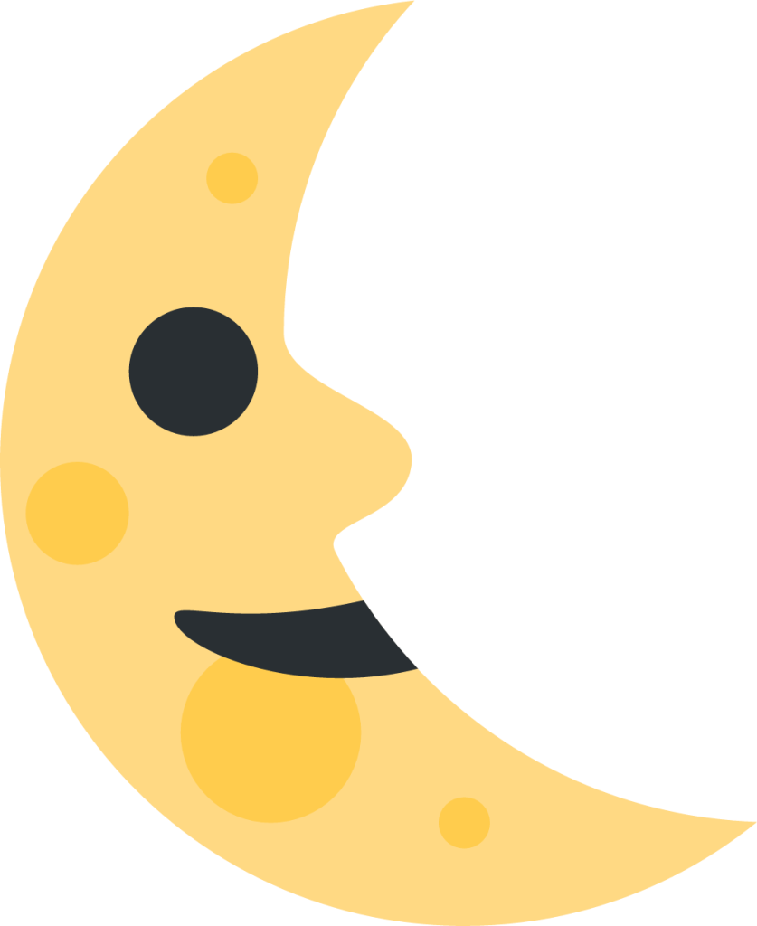 last quarter moon with face emoji