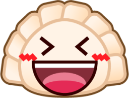 laughing (dumpling) emoji