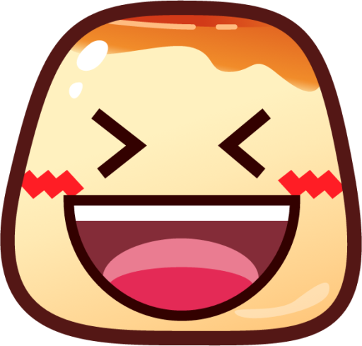 laughing (pudding) emoji