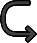 left arrow curving right emoji