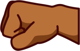 left facing fist (brown) emoji