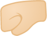 left-facing fist: light skin tone emoji
