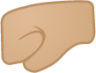 left-facing fist: medium-light skin tone emoji