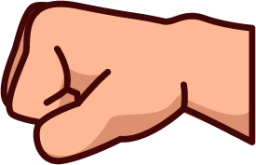 left facing fist (plain) emoji