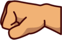 left facing fist (yellow) emoji