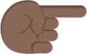 left hand pointing right dark skin tone emoji