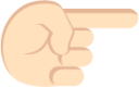 left hand pointing right light skin tone emoji