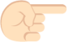 left hand pointing right light skin tone emoji