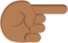 left hand pointing right medium dark skin tone emoji