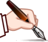 left writing hand (white) emoji