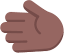 leftwards hand medium dark emoji