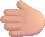 leftwards hand medium light emoji