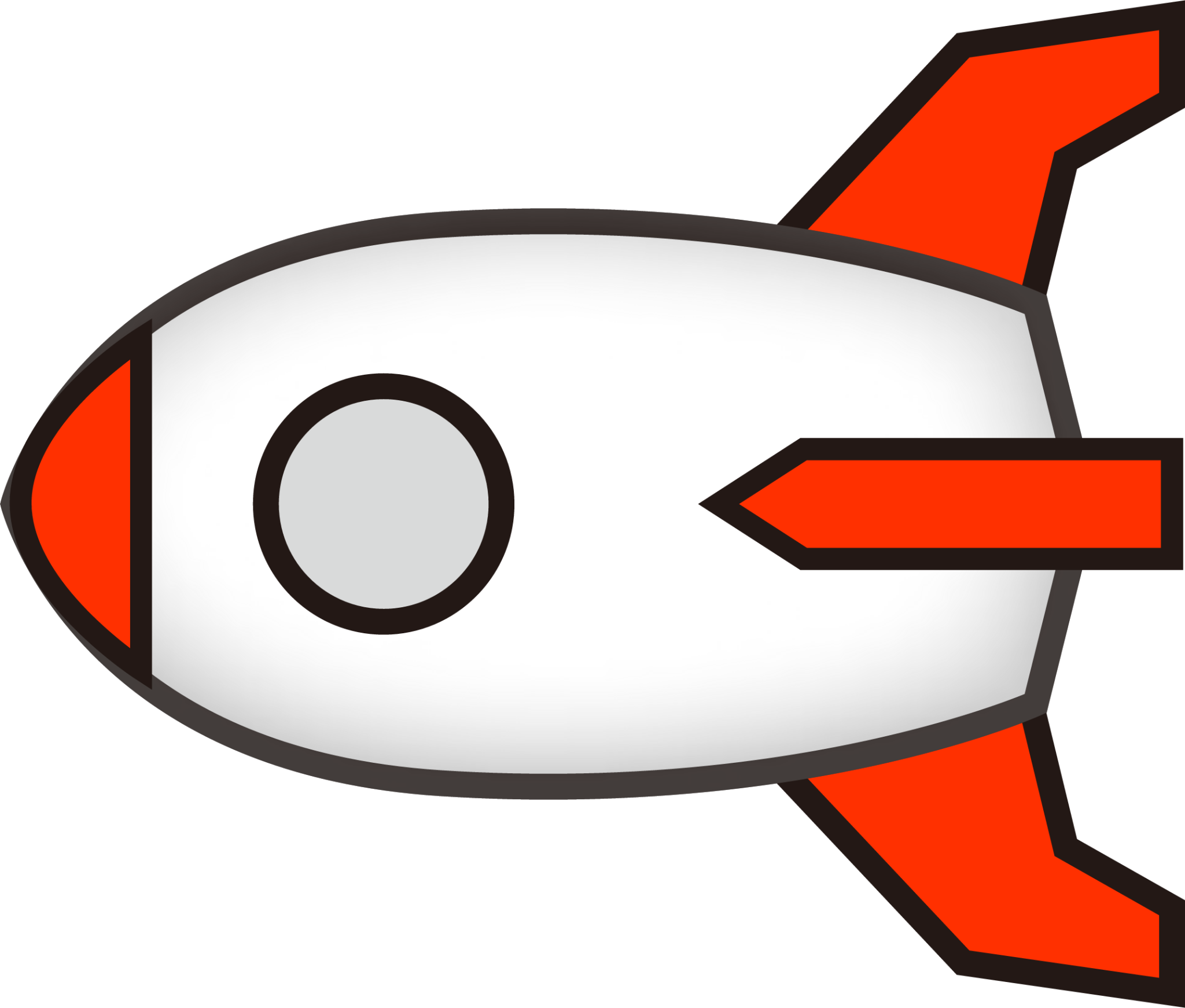 leftwards rocket (simple) emoji