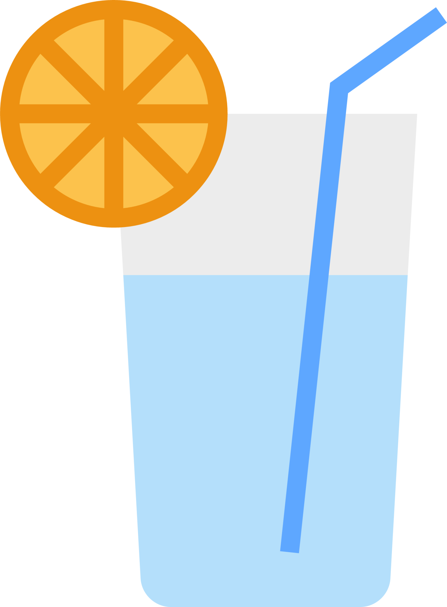 lemonade with slice and water straw icon