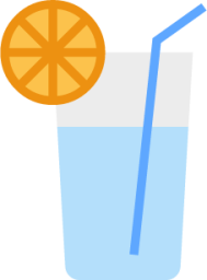 lemonade with slice and water straw icon