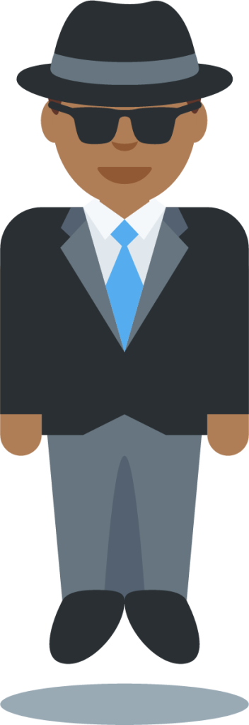 levitating man: medium-dark skin tone emoji