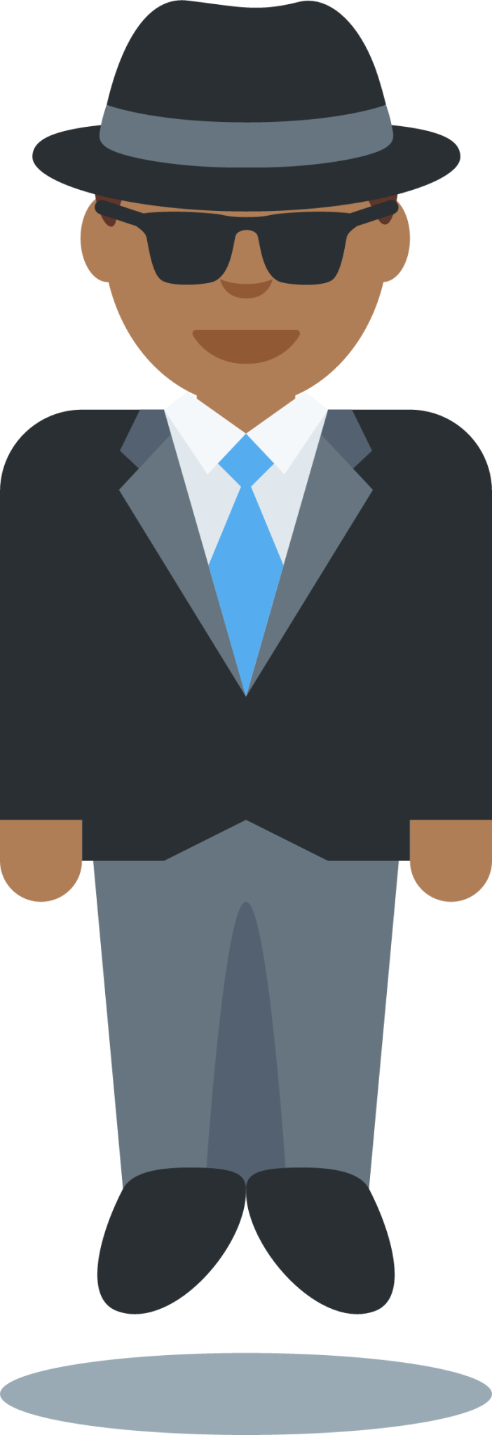 levitating man: medium-dark skin tone emoji