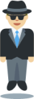 levitating man: medium-light skin tone emoji