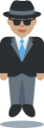 levitating man: medium skin tone emoji