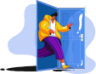 log out privacy leave exit man illustration
