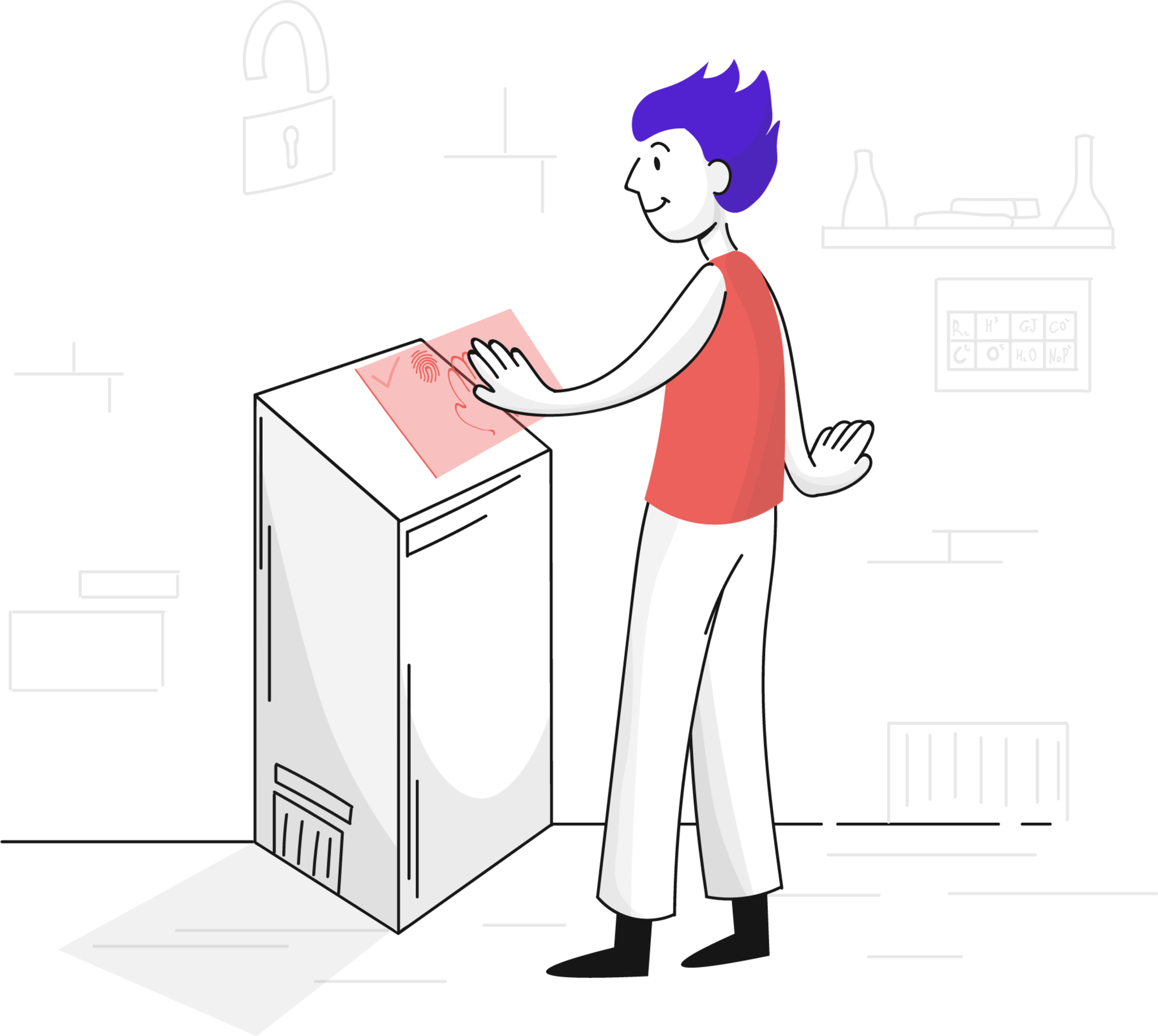 login safe secure identity user illustration