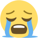 loudly crying face emoji