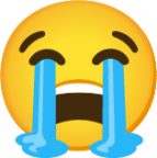 loudly crying face emoji