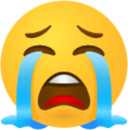 Loudly crying face emoji emoji