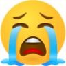 Loudly crying face emoji emoji